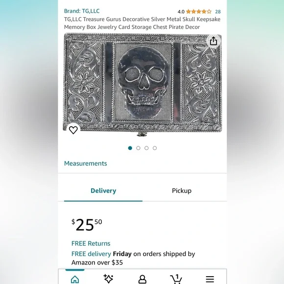 Skull jewelry box and hand made earring lot. - Picture 4 of 10